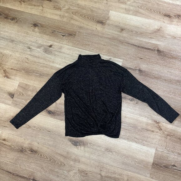 Jennifer Lopez Black Gold Metallic Twisted Knot Top Size M - Picture 8 of 10